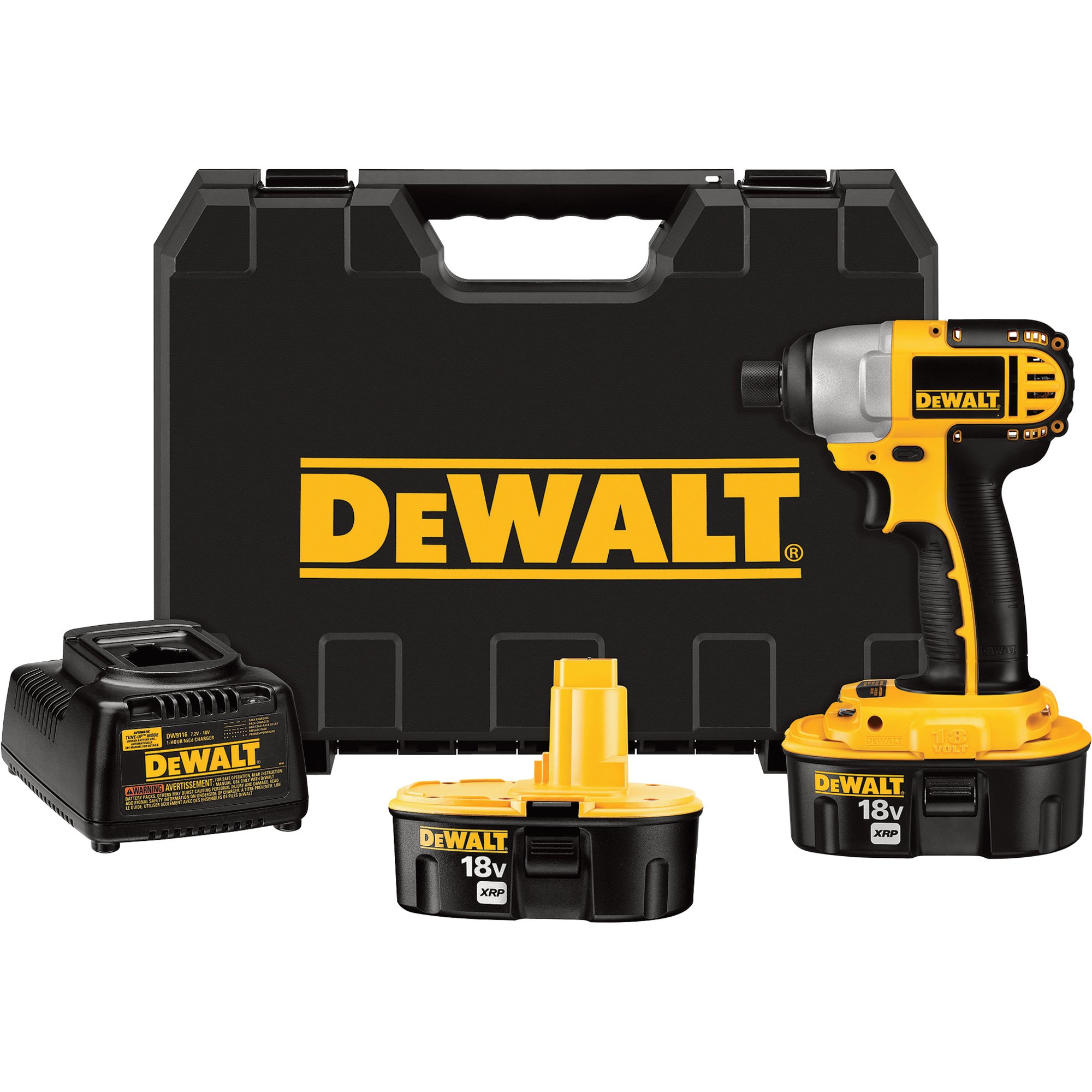 DEWALT Heavy-Duty Cordless Impact Driver Kit — 18 Volt, 2400 RPM, Model# DW056K-2R
